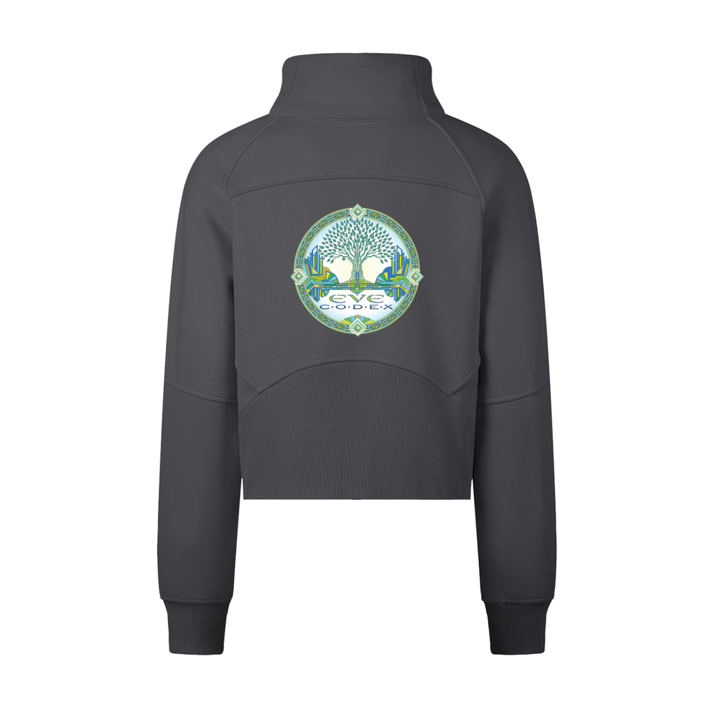 EveCodex Deco Cropped Half-Zip Sweatshirt