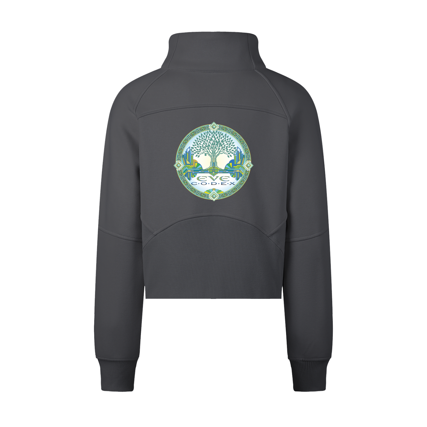 EveCodex Deco Cropped Half-Zip Sweatshirt