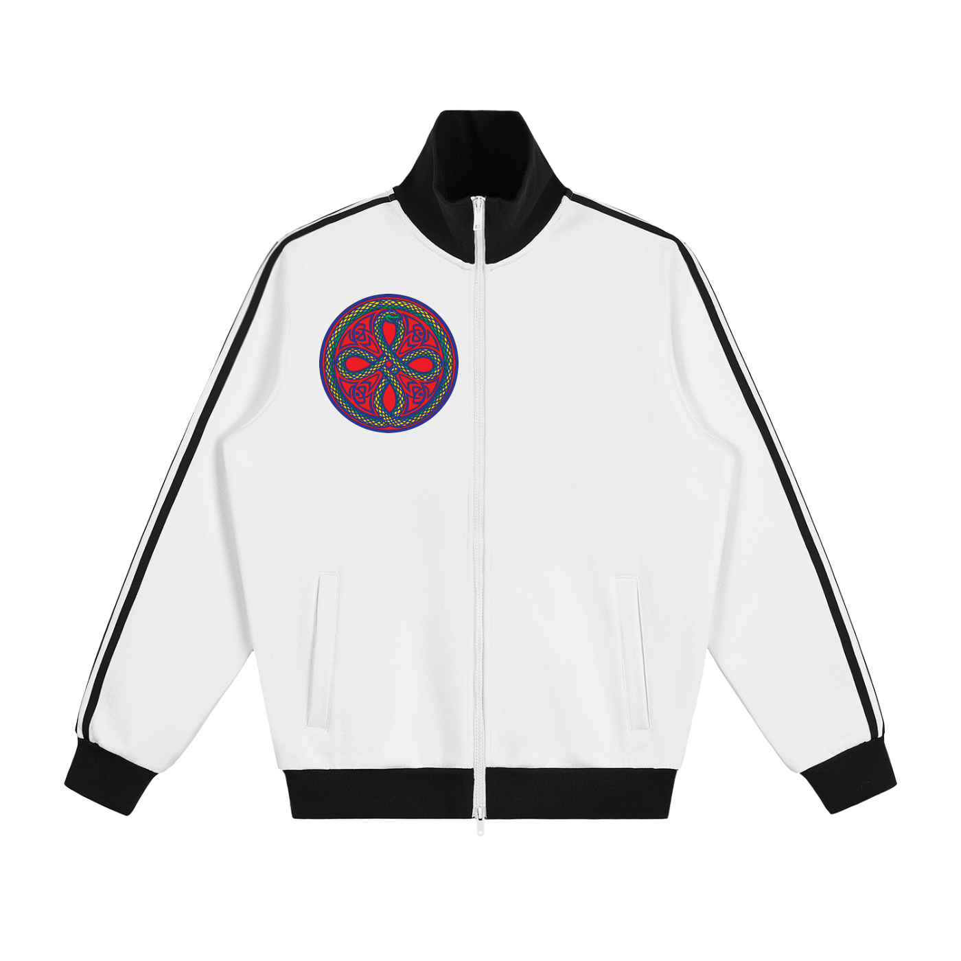 Ouroboros Red Contrast Side Stripe Fleece Track Jacket