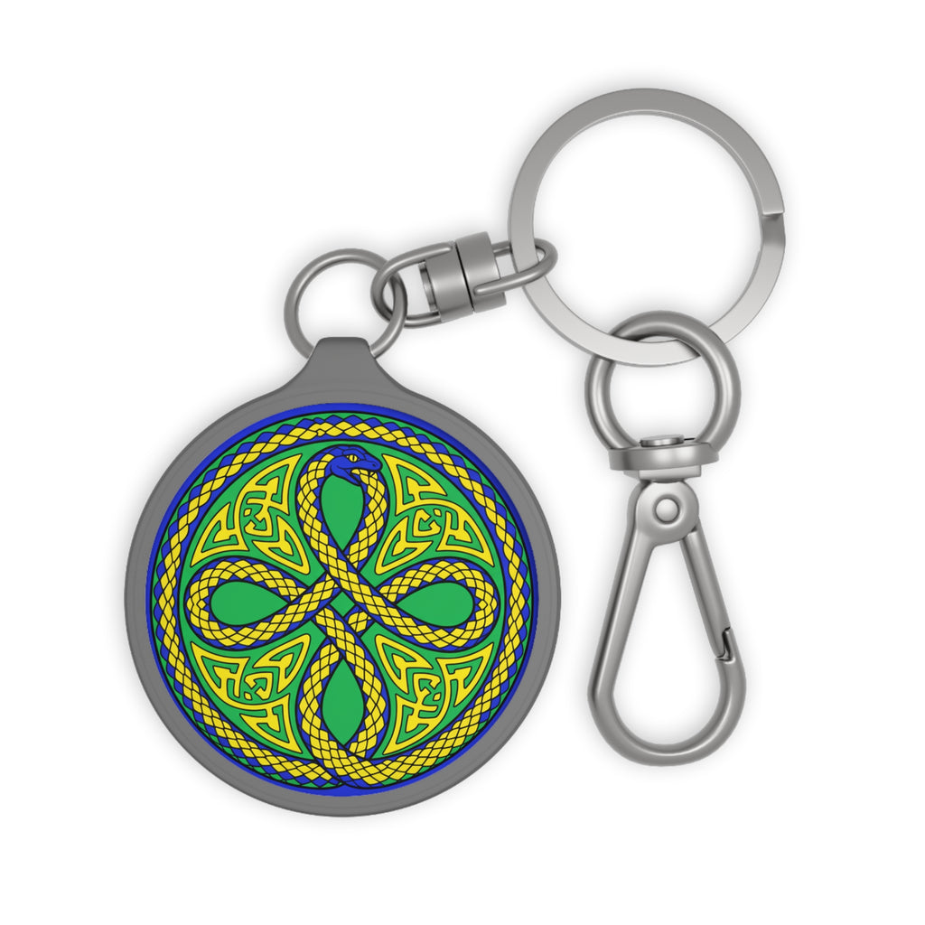VoK Oroboros Keyring Tag — Green & Gold Infinity Design