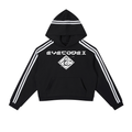EveCodex Logos Contrast Side Stripe Cropped Hoodie