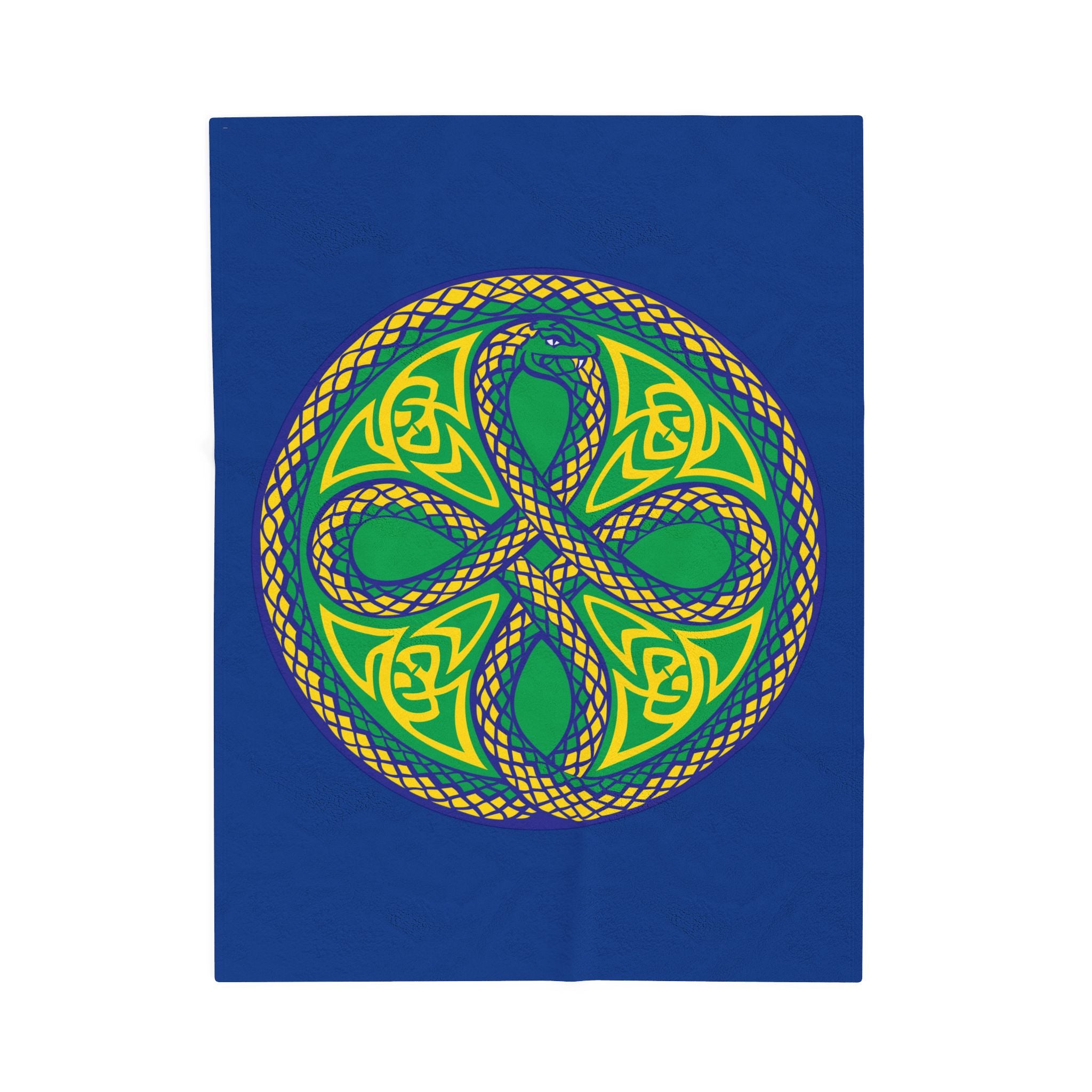 Ouroboros Green/Blue Mandala Velveteen Blanket