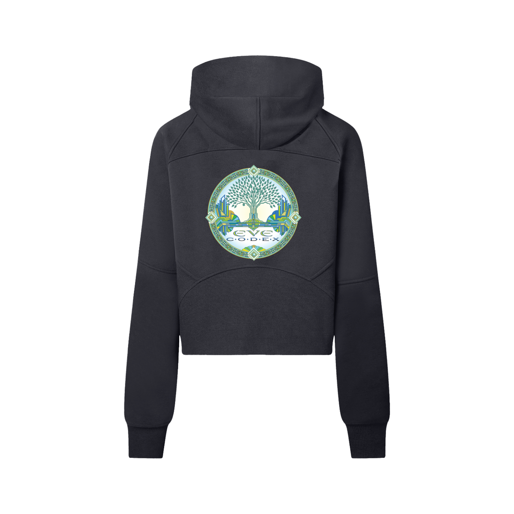 EveCodex Deco Cropped Half-Zip Hoodie