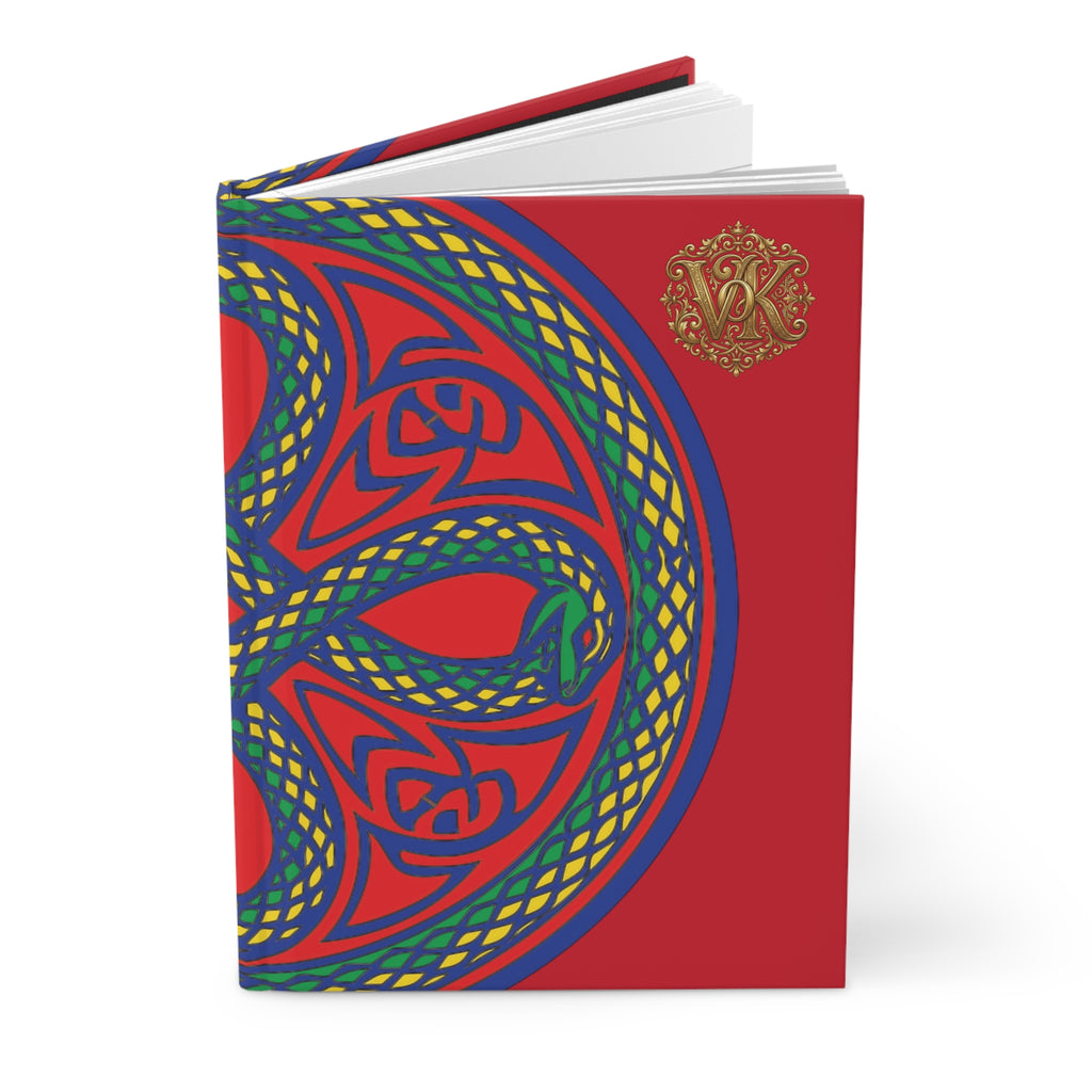 VoK Celtic Serpent Hardcover Journal — Red Knotwork Notebook