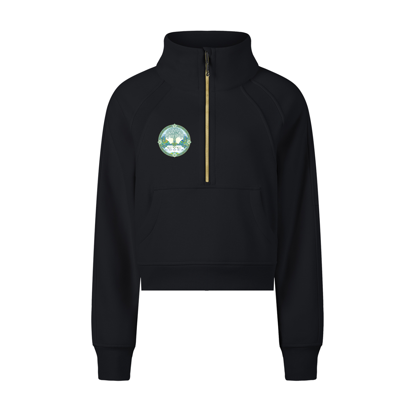 EveCodex Deco Cropped Half-Zip Sweatshirt