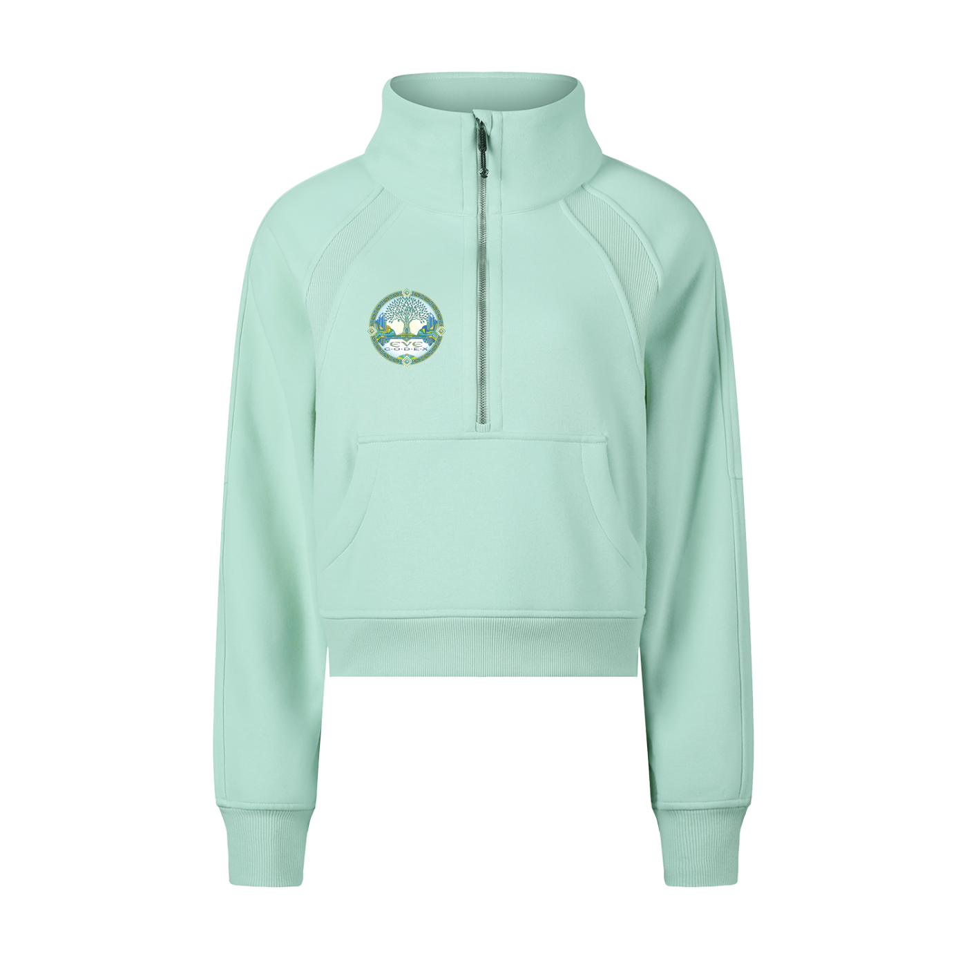 EveCodex Deco Cropped Half-Zip Sweatshirt