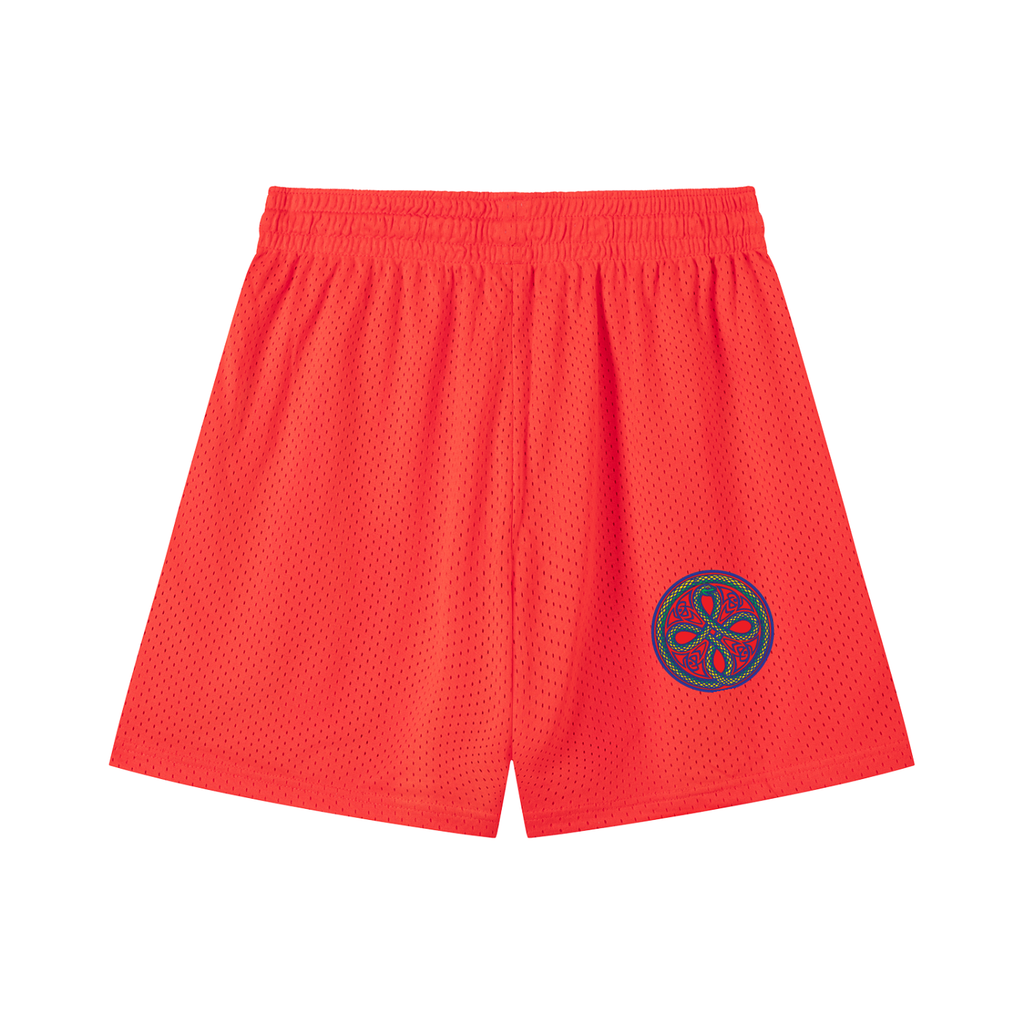 Ouroboros Red Mesh Drawstring Shorts