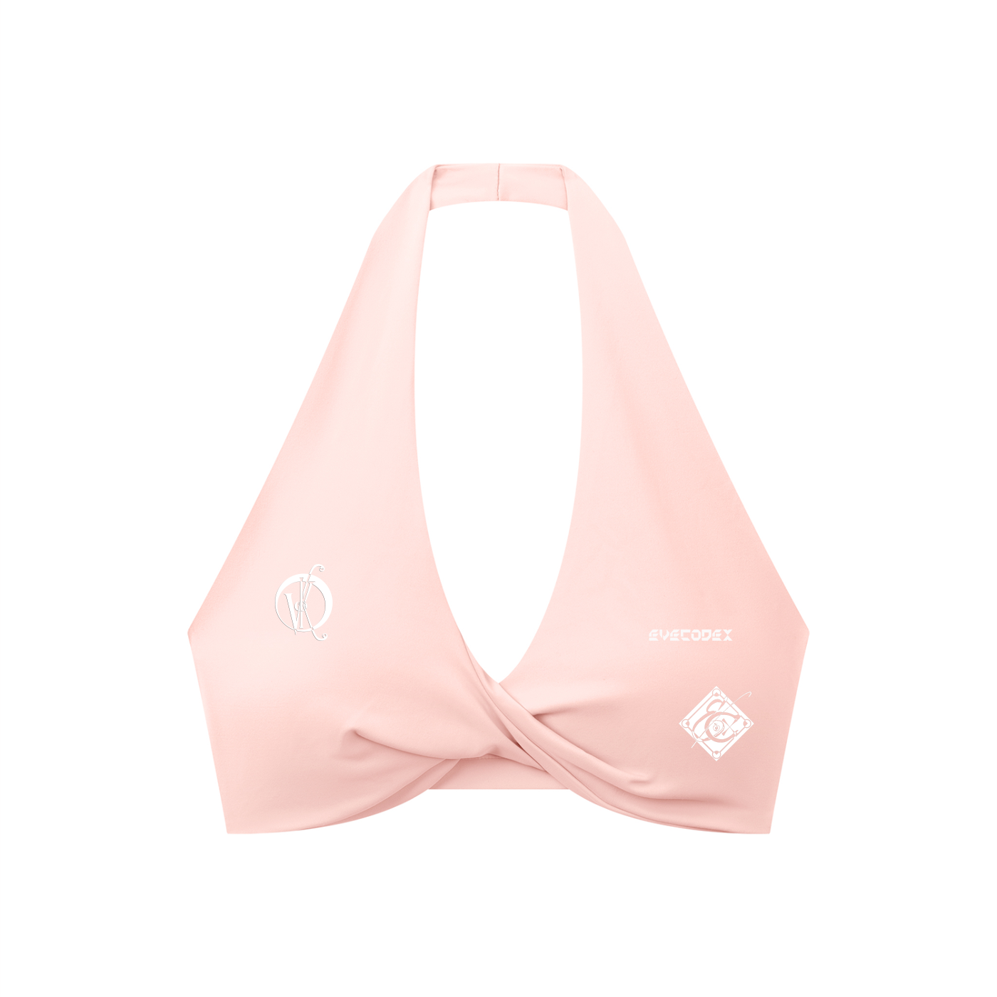 EveCodex Women's Pleated Halter Sports Bra