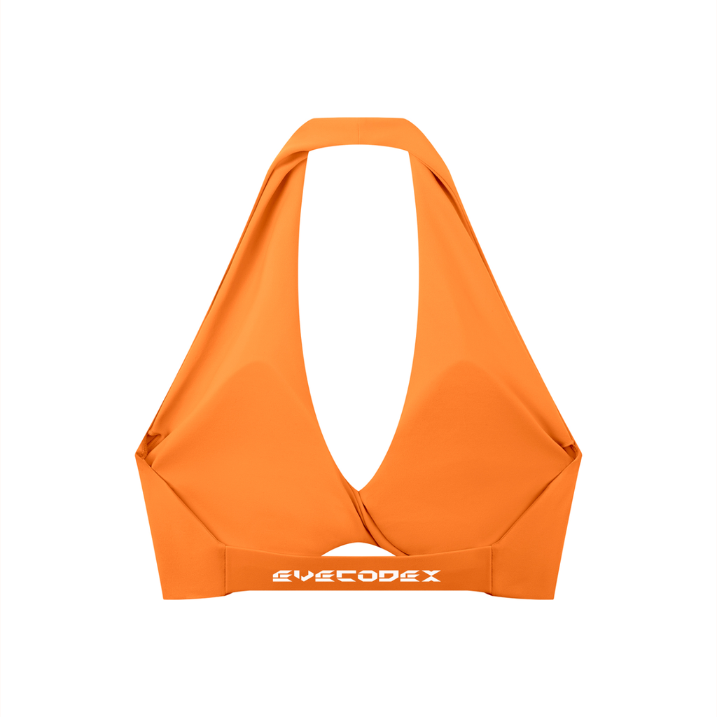 EveCodex Women's Pleated Halter Sports Bra