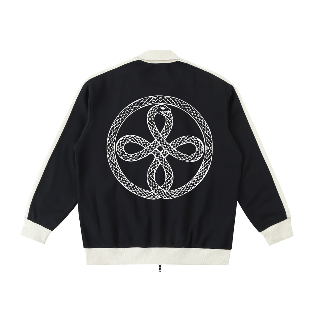 Contrast Trim Stand Collar Jacket