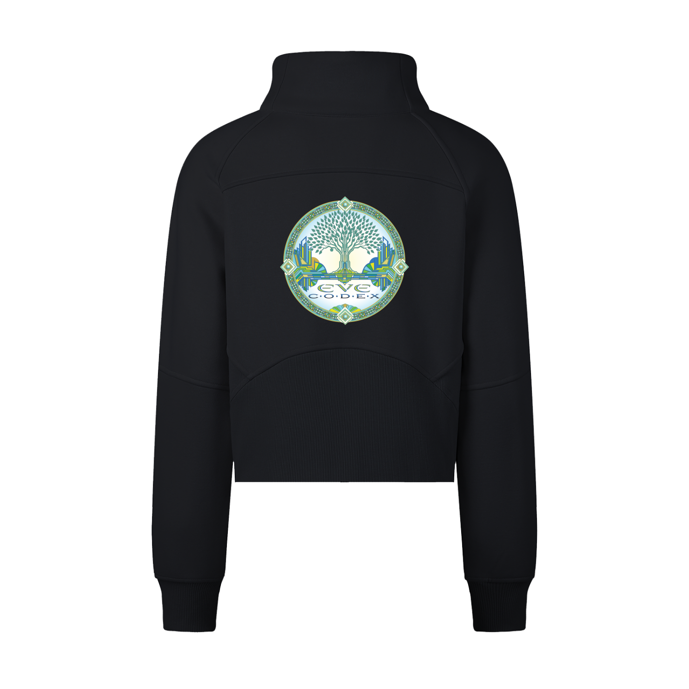 EveCodex Deco Cropped Half-Zip Sweatshirt
