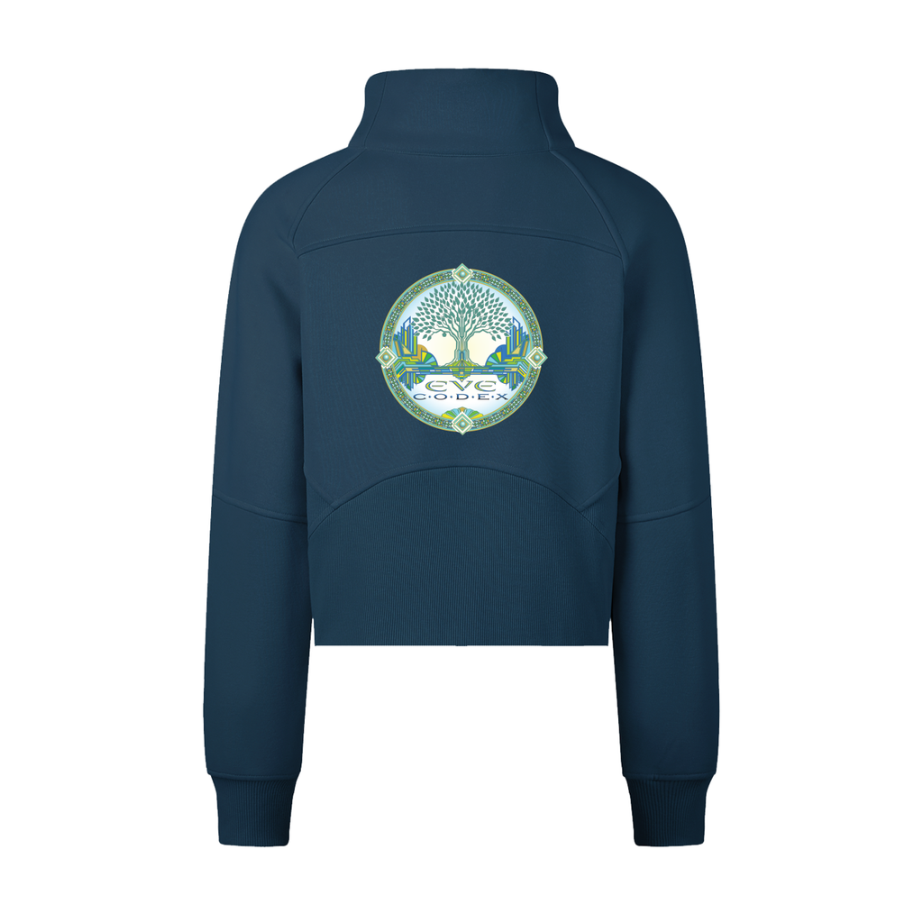 EveCodex Deco Cropped Half-Zip Sweatshirt