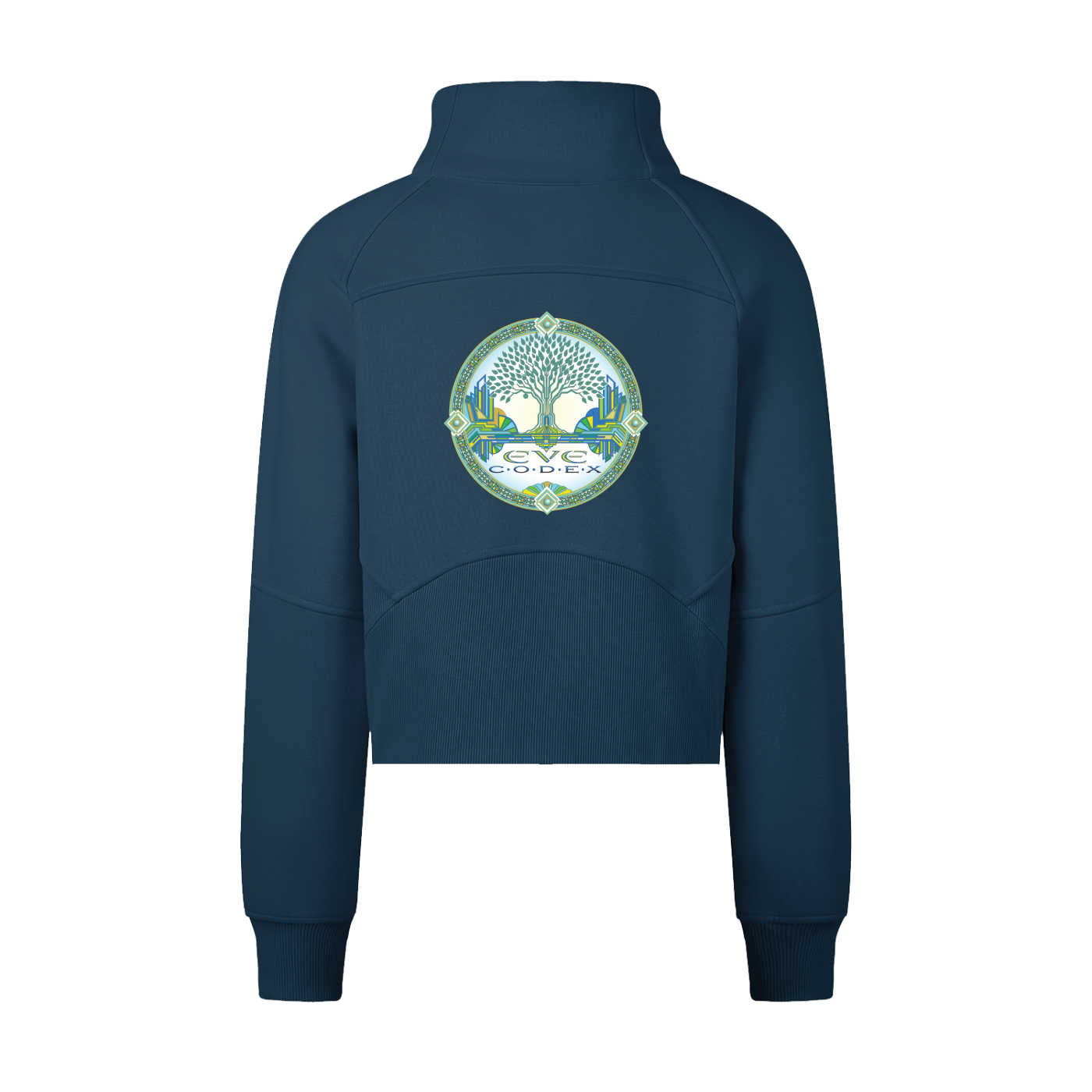 EveCodex Deco Cropped Half-Zip Sweatshirt