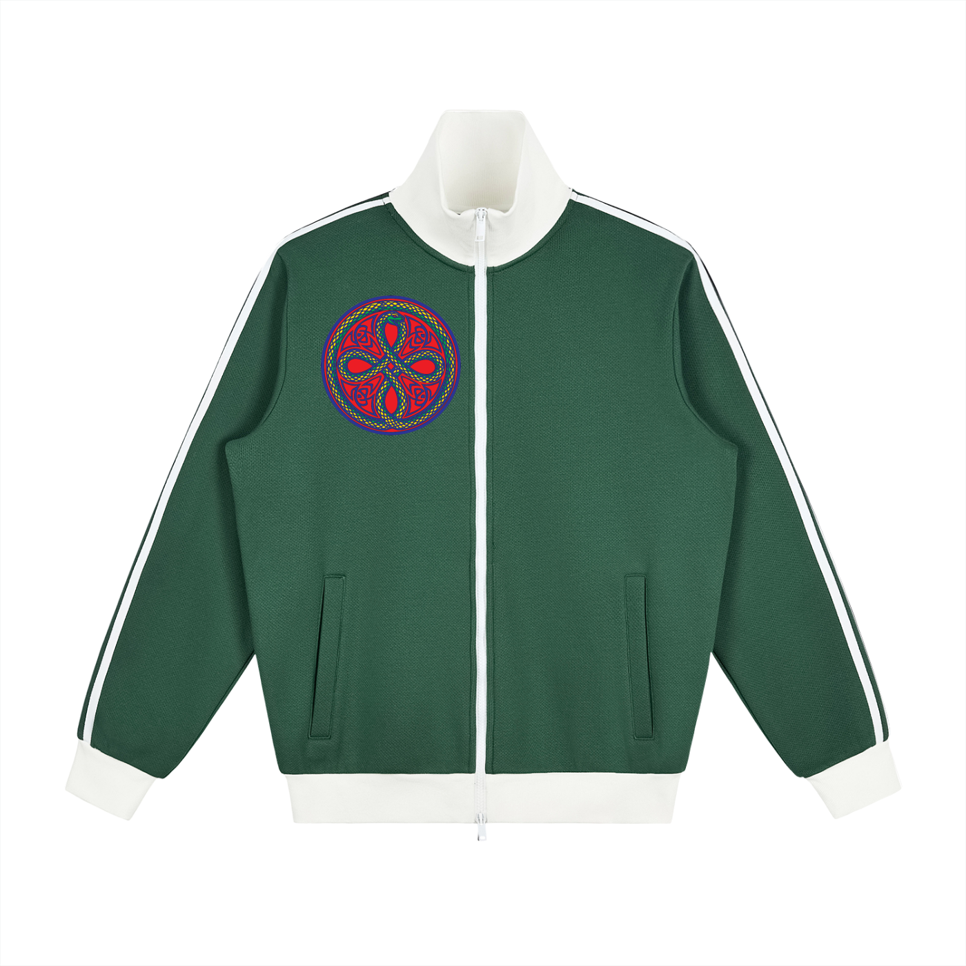 Ouroboros Red Contrast Side Stripe Fleece Track Jacket