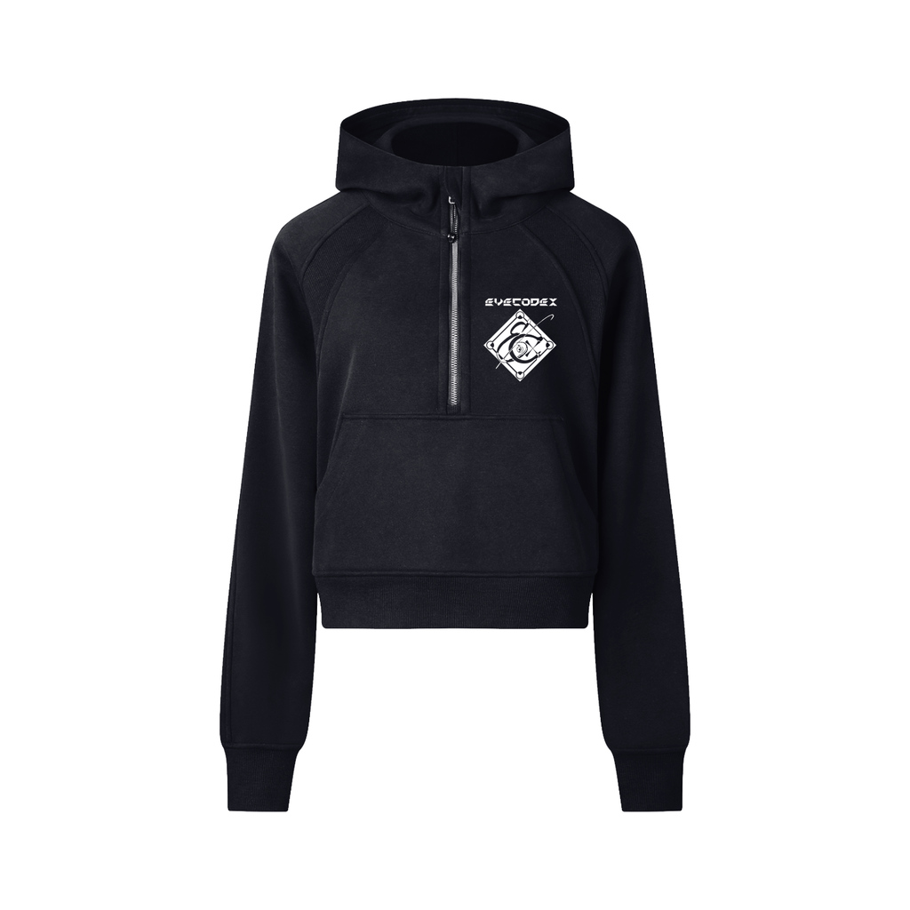 Cropped Half-Zip Hoodie