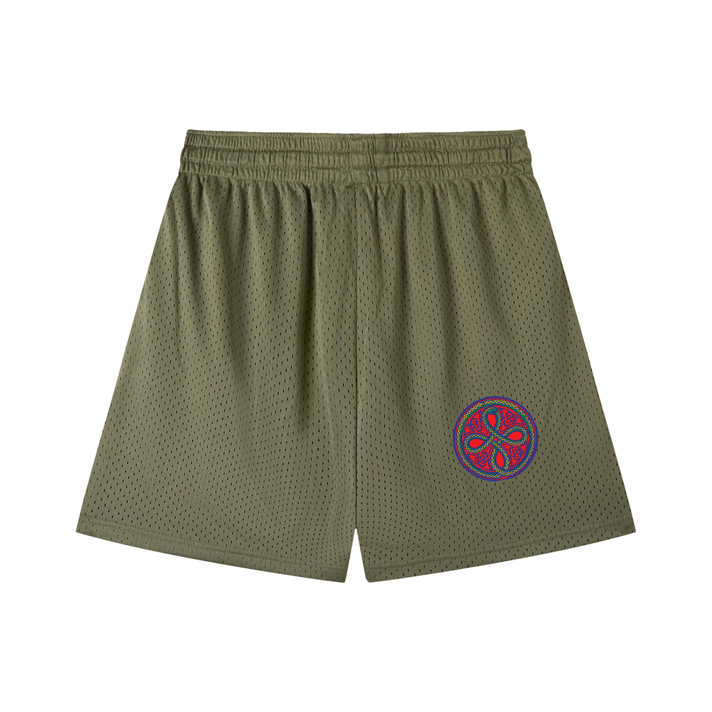 Ouroboros Red Mesh Drawstring Shorts