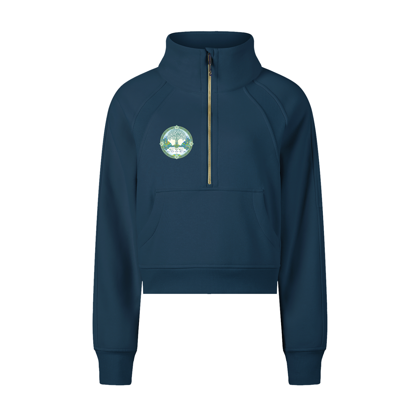 EveCodex Deco Cropped Half-Zip Sweatshirt