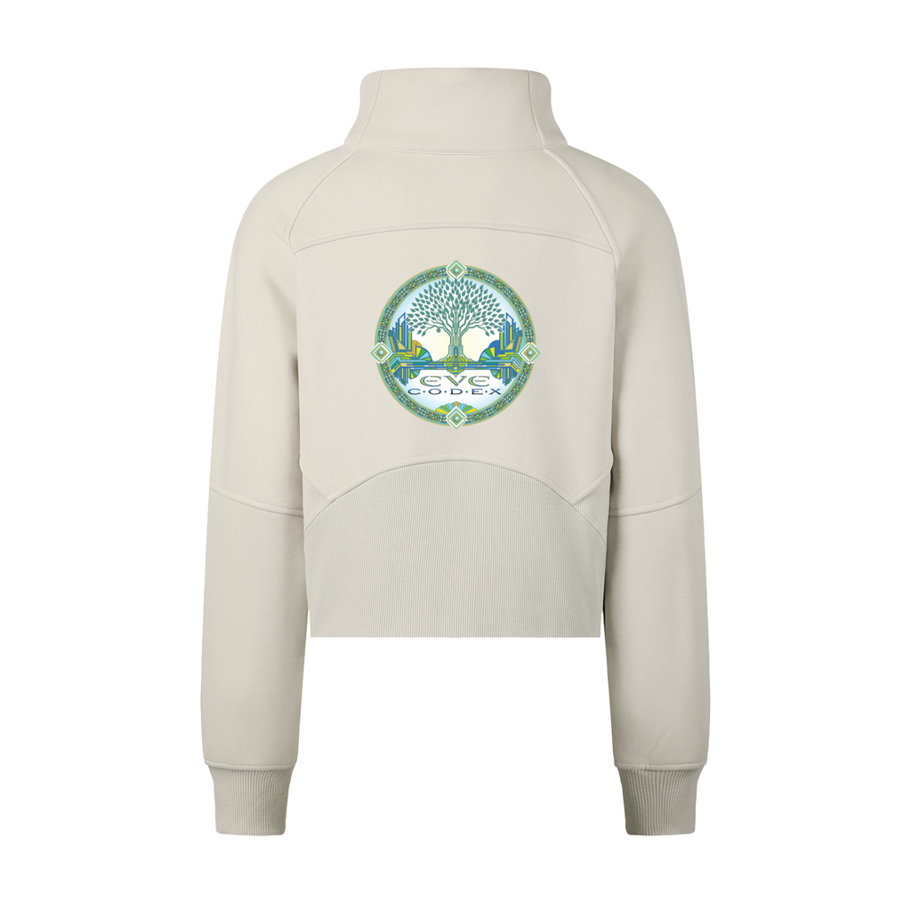 EveCodex Deco Cropped Half-Zip Sweatshirt