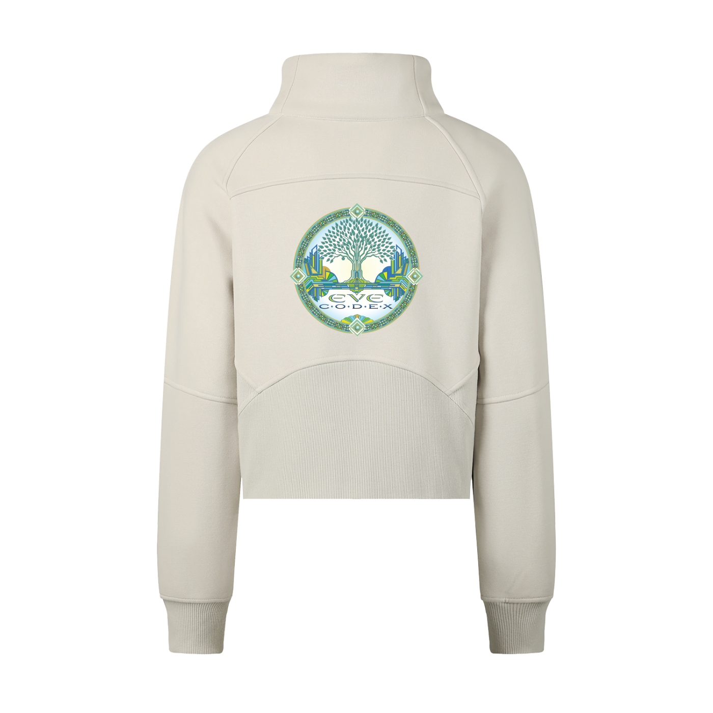 EveCodex Deco Cropped Half-Zip Sweatshirt