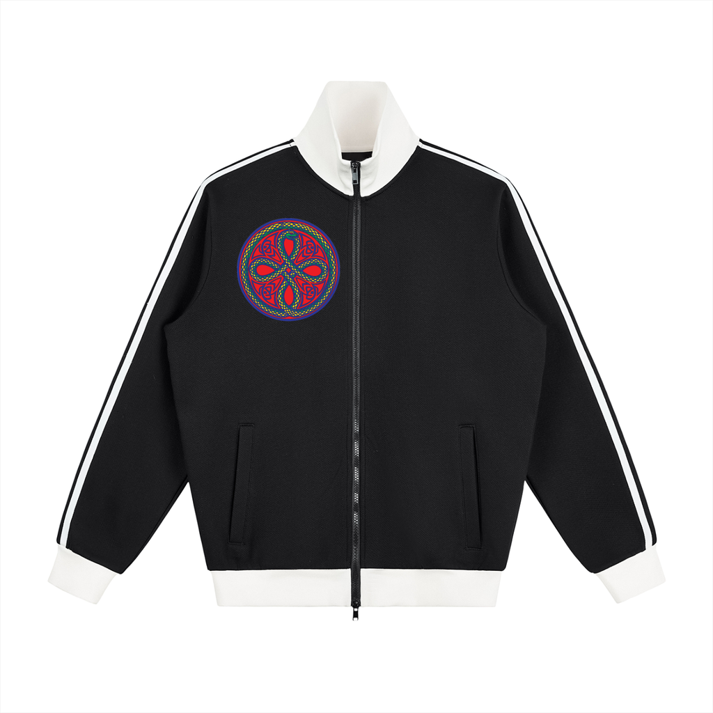 Ouroboros Red Contrast Side Stripe Fleece Track Jacket