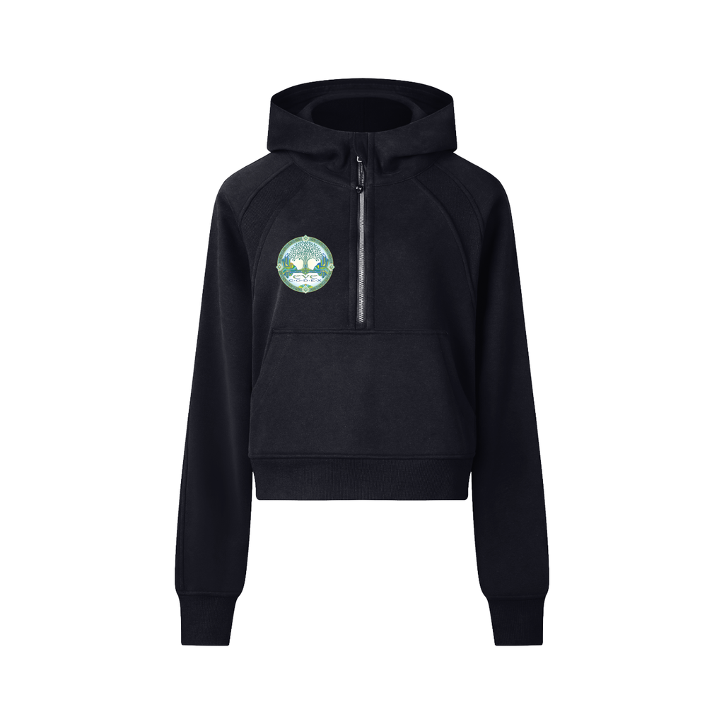 EveCodex Deco Cropped Half-Zip Hoodie