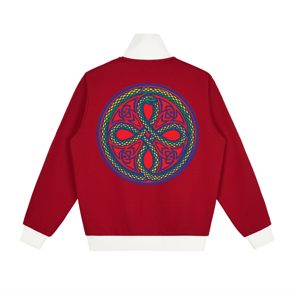 Ouroboros Red Contrast Side Stripe Fleece Track Jacket