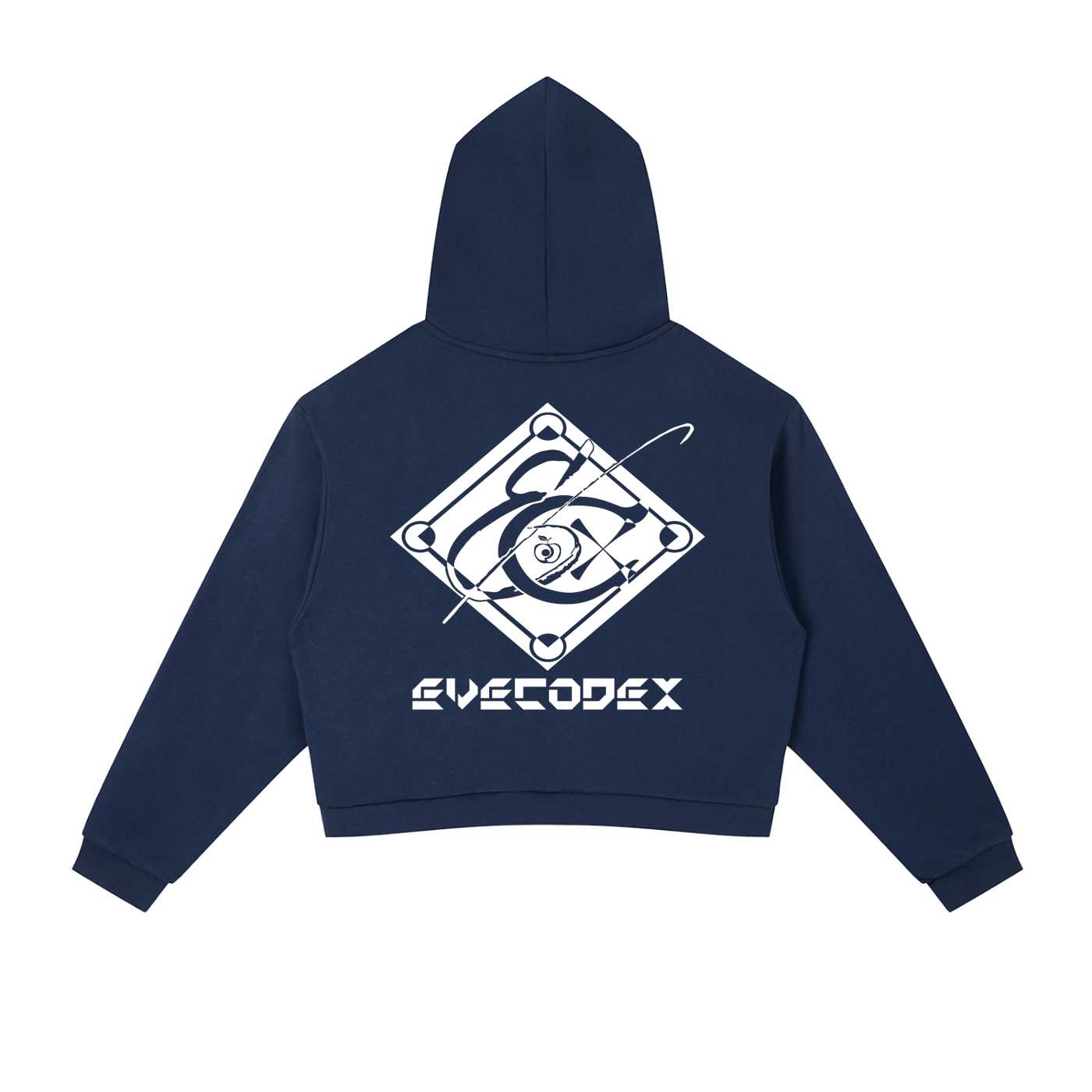 EveCodex Logos Contrast Side Stripe Cropped Hoodie