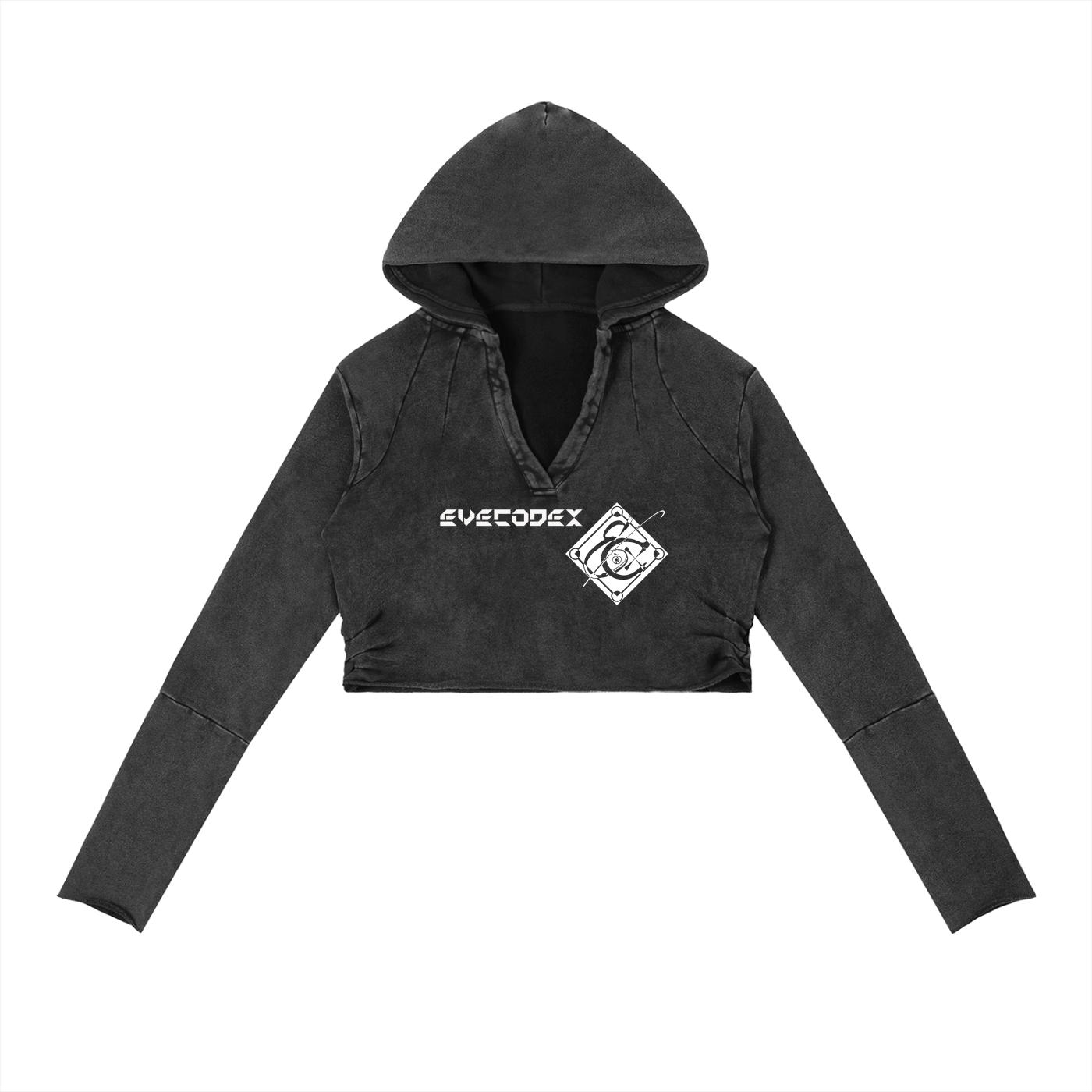 Vintage Washed Raw Edge Hoodie