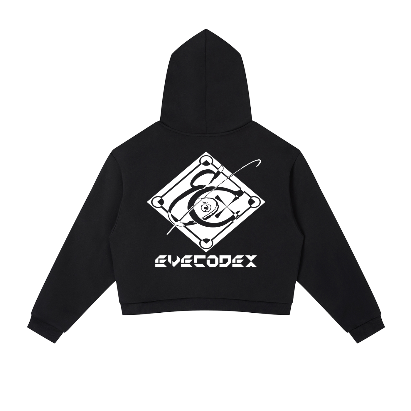 EveCodex Logos Contrast Side Stripe Cropped Hoodie