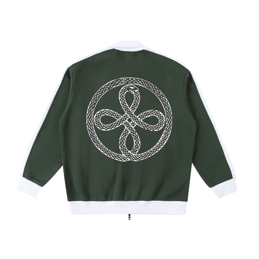 Contrast Trim Stand Collar Jacket