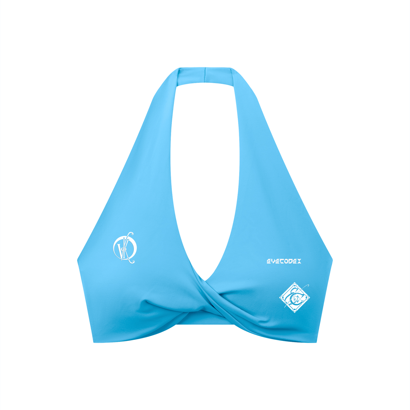 EveCodex Women's Pleated Halter Sports Bra