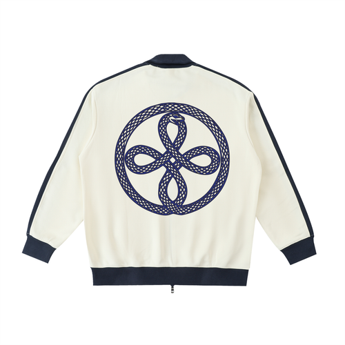 Contrast Trim Stand Collar Jacket