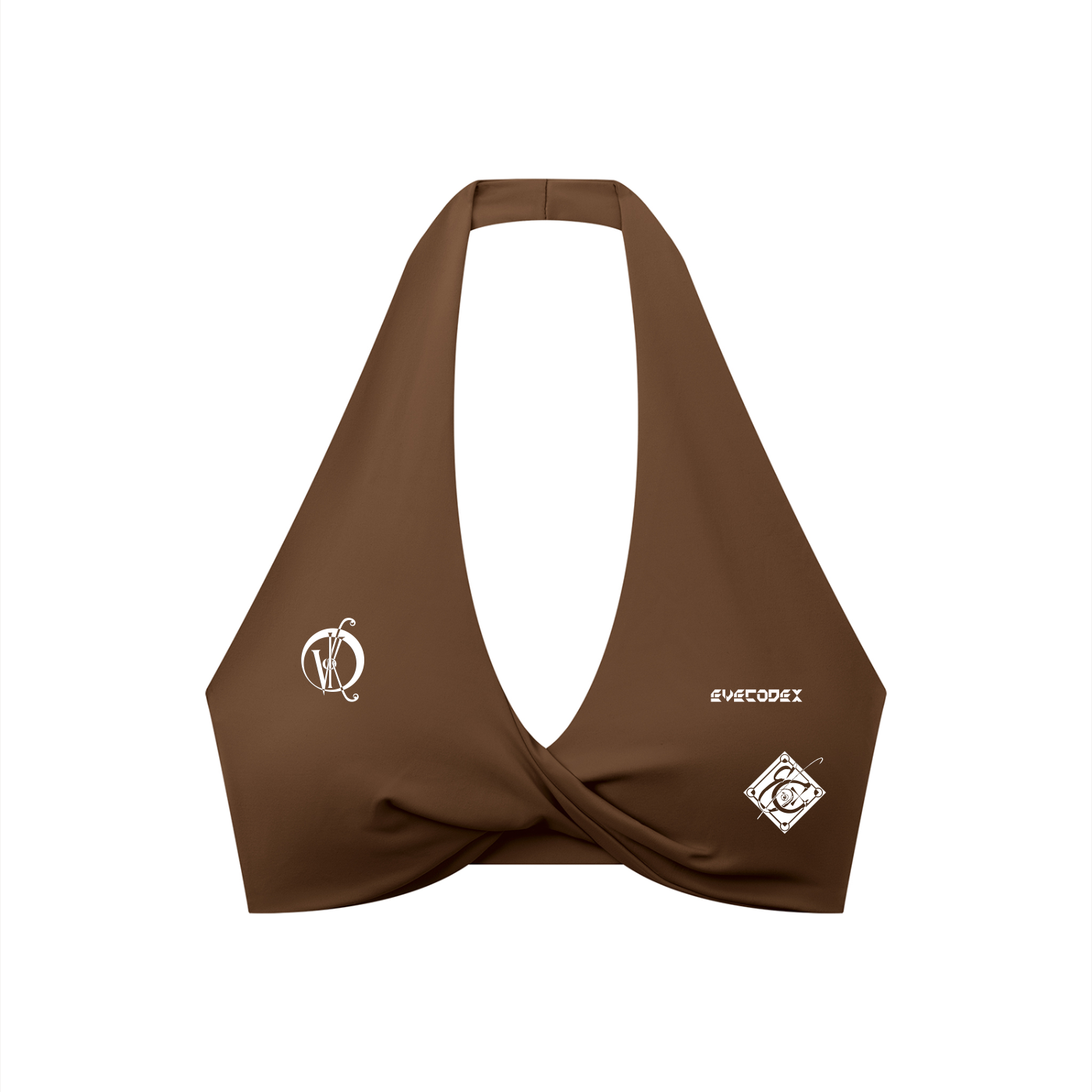 EveCodex Women's Pleated Halter Sports Bra
