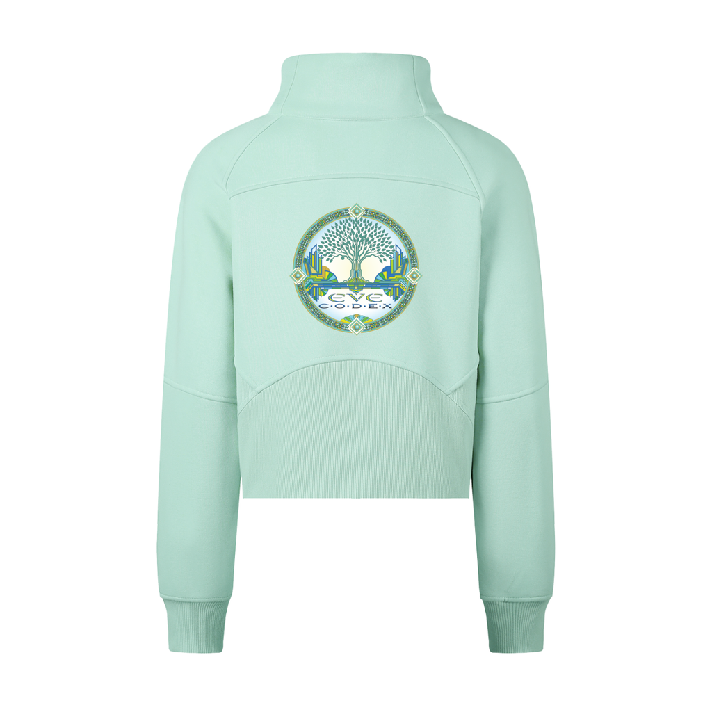 EveCodex Deco Cropped Half-Zip Sweatshirt